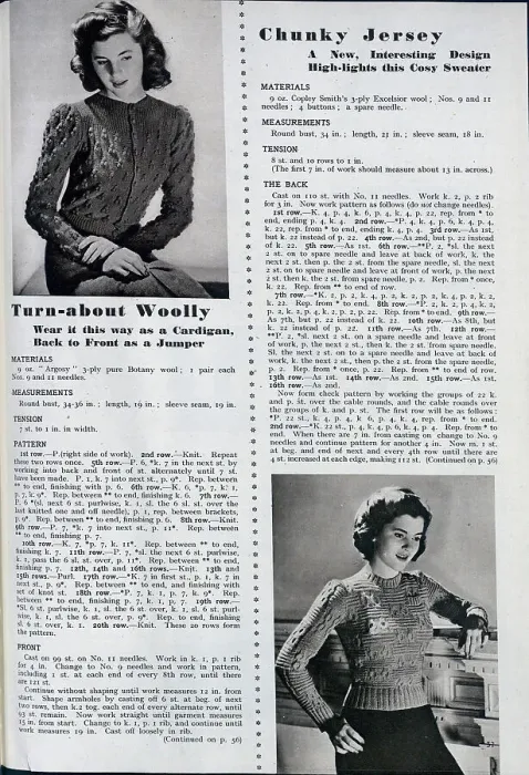 Framed Print : Some ideas and instructions for home knitting projects - a twin set, and woollen stockings. Date: 1943 Framed Print : Some ideas and instructions for home knitting projects - a twin set, and woollen stockings. Date: 1943