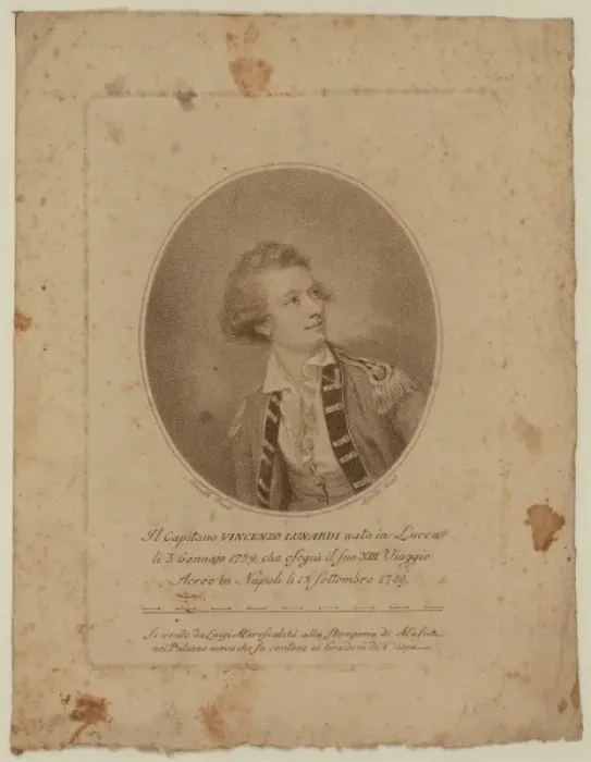 Framed Print : Il Capitano Vincenzo Lunardi, nato in Lucca li 3 gennajo 175 Framed Print : Il Capitano Vincenzo Lunardi, nato in Lucca li 3 gennajo 175