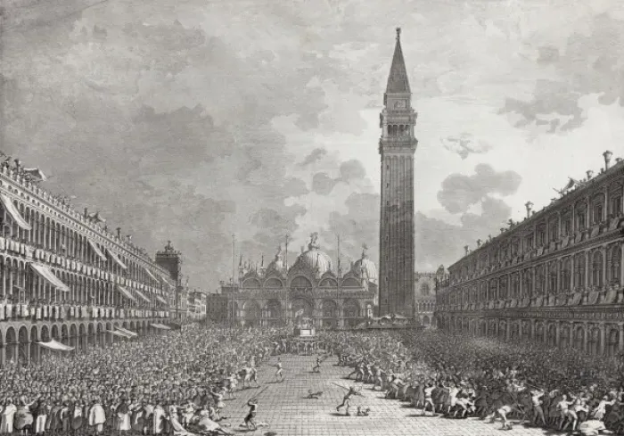 Framed Print : Il doge di Venezia uscendo dalla Basilica di S. Marco, getta Framed Print : Il doge di Venezia uscendo dalla Basilica di S. Marco, getta