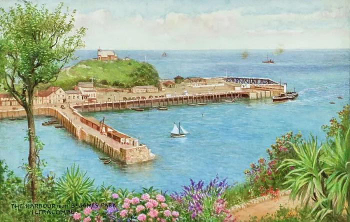 Framed Print : Ilfracombe Harbour, Devon, viewed from St James Park Framed Print : Ilfracombe Harbour, Devon, viewed from St James Park