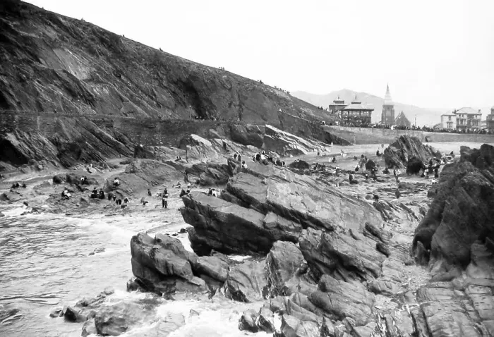 Framed Print : Ilfracombe Wildersmouth Beach Victorian period Framed Print : Ilfracombe Wildersmouth Beach Victorian period