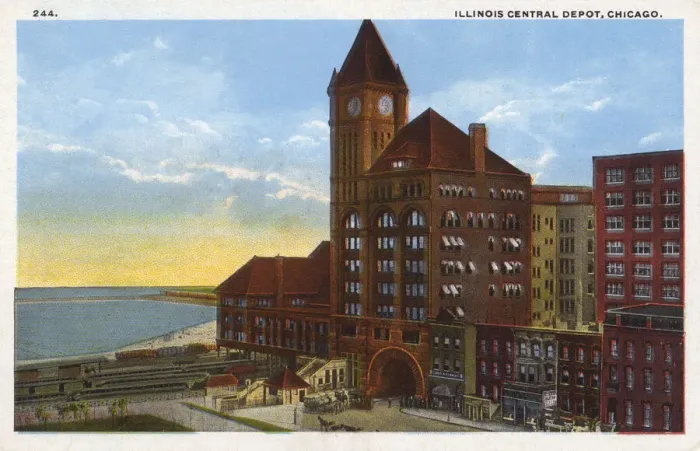Framed Print : Illinois Central Railroad Depot, Chicago, Illinois, USA Framed Print : Illinois Central Railroad Depot, Chicago, Illinois, USA