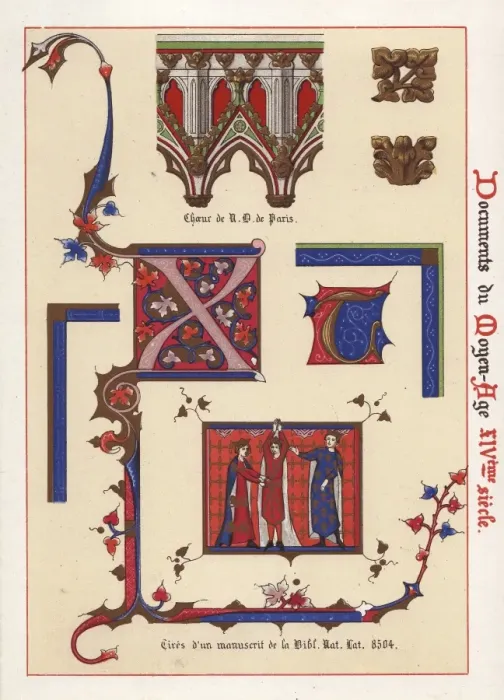 Framed Print : Illuminated alphabet, choir of Notre Dame in Paris Framed Print : Illuminated alphabet, choir of Notre Dame in Paris