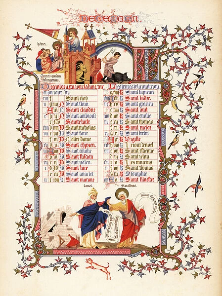 Illuminated calendar for December 1846