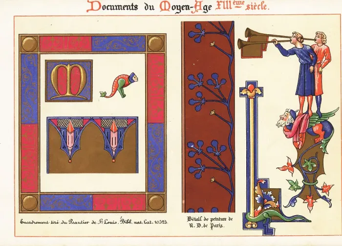 Framed Print : Illuminated frame and paintings from Notre Dame, 13th century Framed Print : Illuminated frame and paintings from Notre Dame, 13th century