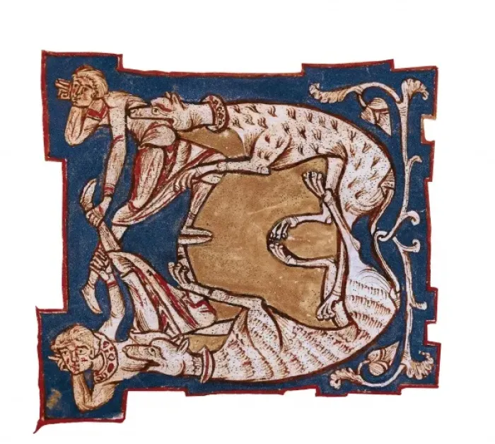 Framed Print : Illuminated initial. 12th c. It belongs to a Framed Print : Illuminated initial. 12th c. It belongs to a