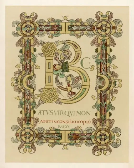 Framed Print : Illuminated Initial B Framed Print : Illuminated Initial B