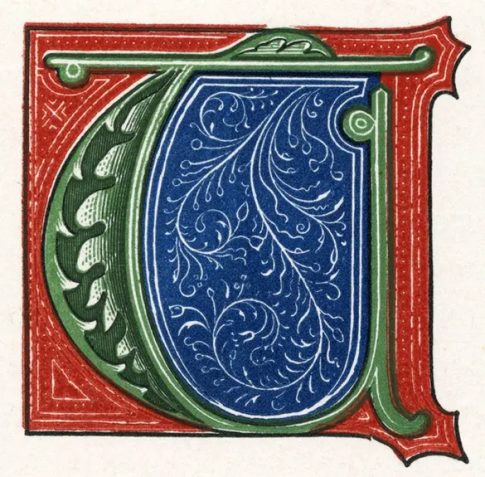 Framed Print : Illuminated letter T Framed Print : Illuminated letter T