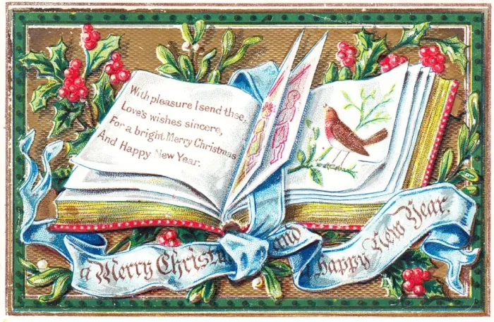 Framed Print : Illuminated manuscript style Christmas and New Year card