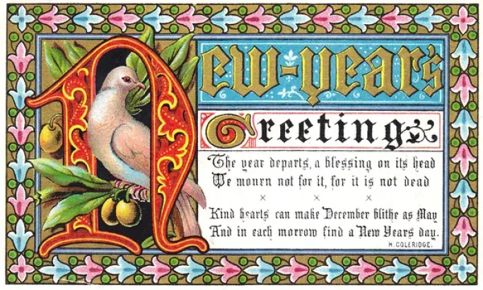 Framed Print : Illuminated manuscript style New Year card Framed Print : Illuminated manuscript style New Year card