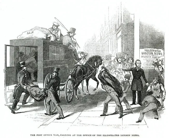 Framed Print : The Illustrated London News - post office van 1845 Framed Print : The Illustrated London News - post office van 1845
