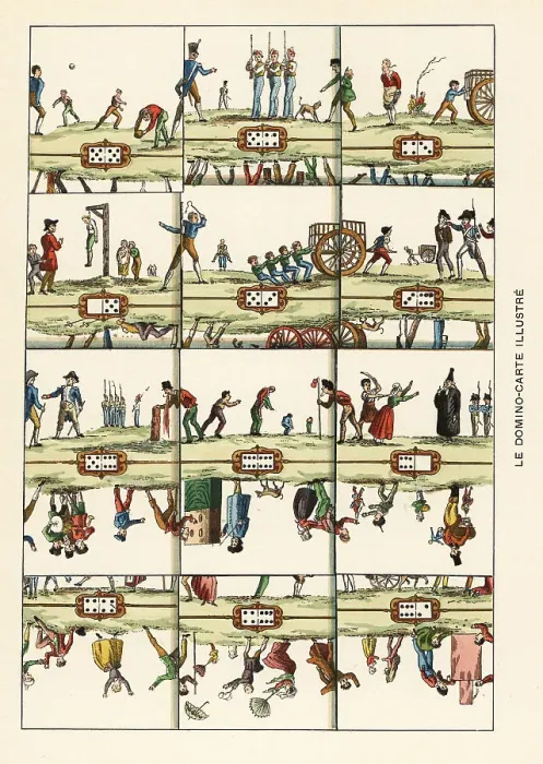 Framed Print : An illustrated set of domino cards. 19th century Framed Print : An illustrated set of domino cards. 19th century