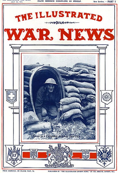 Illustrated War News - British soldier in captured dug-out