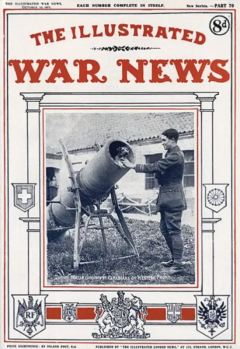 Framed Print : Illustrated War News - Dog in a trench mortar, WW1 Framed Print : Illustrated War News - Dog in a trench mortar, WW1