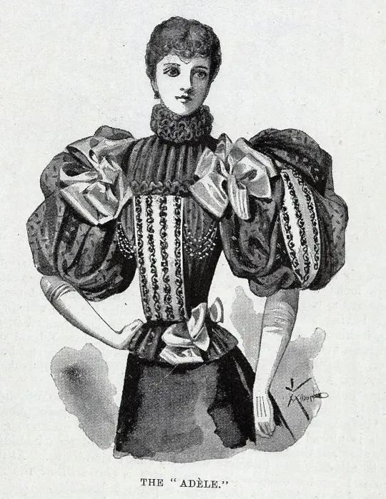 Framed Print : Illustration of the Adele blouse, with high collar Framed Print : Illustration of the Adele blouse, with high collar