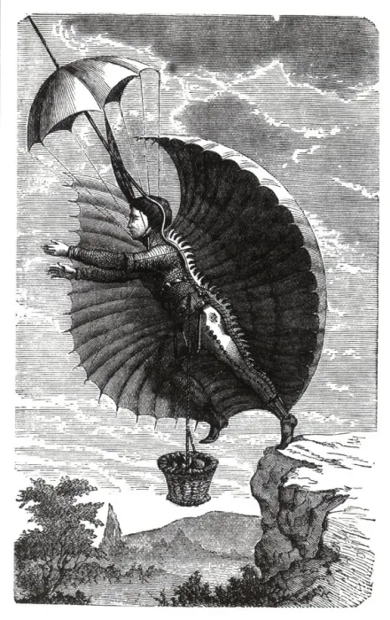 Framed Print : Illustration of the Bird Man Hero of Restif de La Breton? Framed Print : Illustration of the Bird Man Hero of Restif de La Breton?