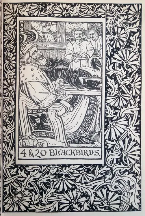 Framed Print : Illustration, Four and Twenty Blackbirds Framed Print : Illustration, Four and Twenty Blackbirds
