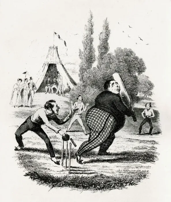 Framed Print : Illustration, Bowled out Framed Print : Illustration, Bowled out