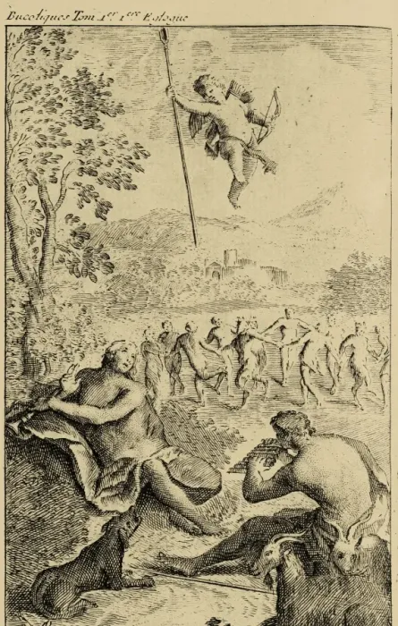 Framed Print : Illustration of The Bucolics by Virgil. Eclogue Framed Print : Illustration of The Bucolics by Virgil. Eclogue