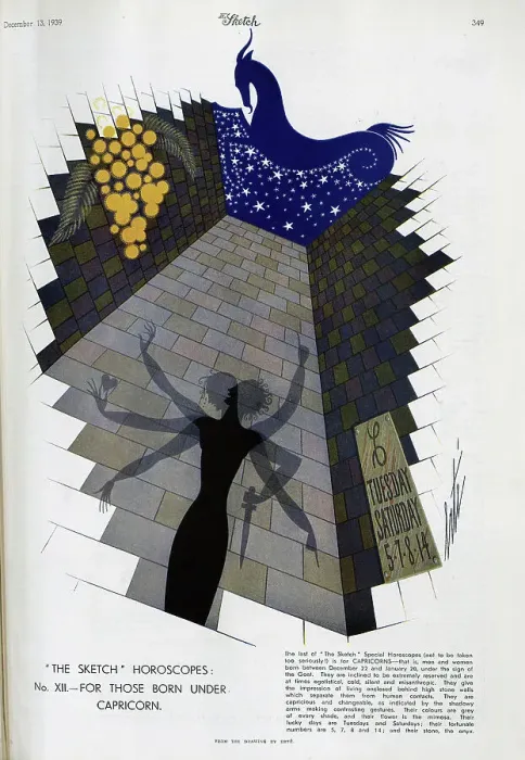 Framed Print : Illustration for Capricorn, Erte Framed Print : Illustration for Capricorn, Erte