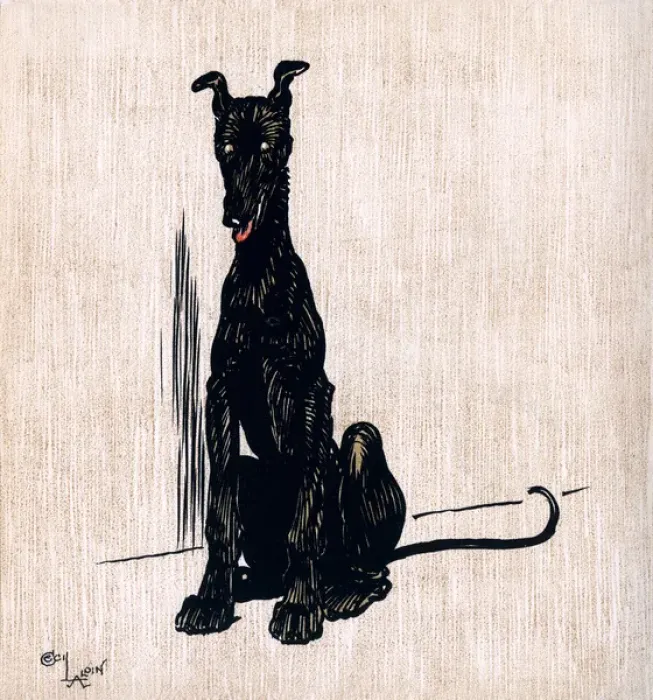 Framed Print : Illustration by Cecil Aldin, The Black Puppy Book Framed Print : Illustration by Cecil Aldin, The Black Puppy Book