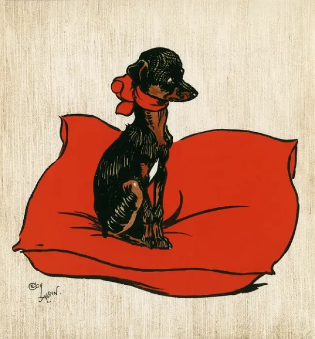 Framed Print : Illustration by Cecil Aldin, The Black Puppy Book Framed Print : Illustration by Cecil Aldin, The Black Puppy Book