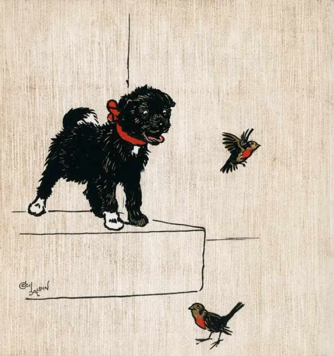 Framed Print : Illustration by Cecil Aldin, The Black Puppy Book Framed Print : Illustration by Cecil Aldin, The Black Puppy Book