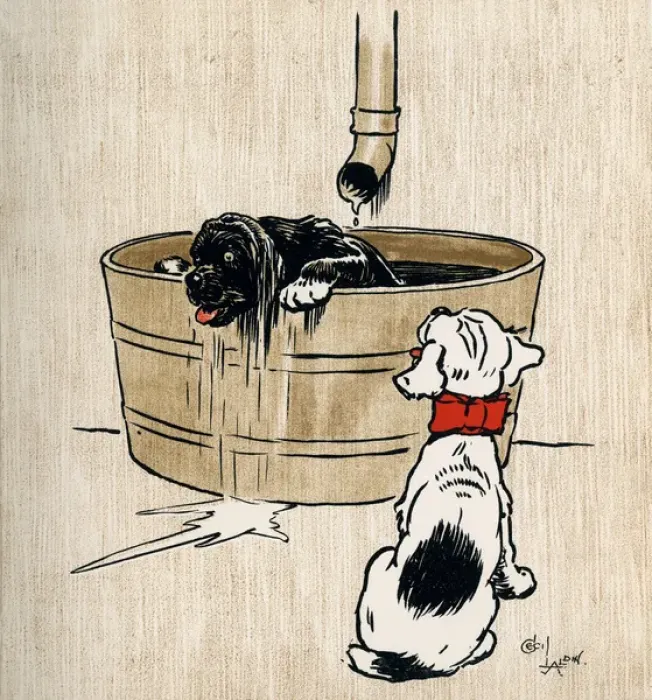 Framed Print : Illustration by Cecil Aldin, The Black Puppy Book Framed Print : Illustration by Cecil Aldin, The Black Puppy Book