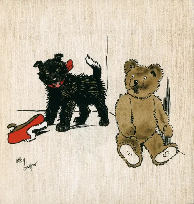 Framed Print : Illustration by Cecil Aldin, The Black Puppy Book Framed Print : Illustration by Cecil Aldin, The Black Puppy Book