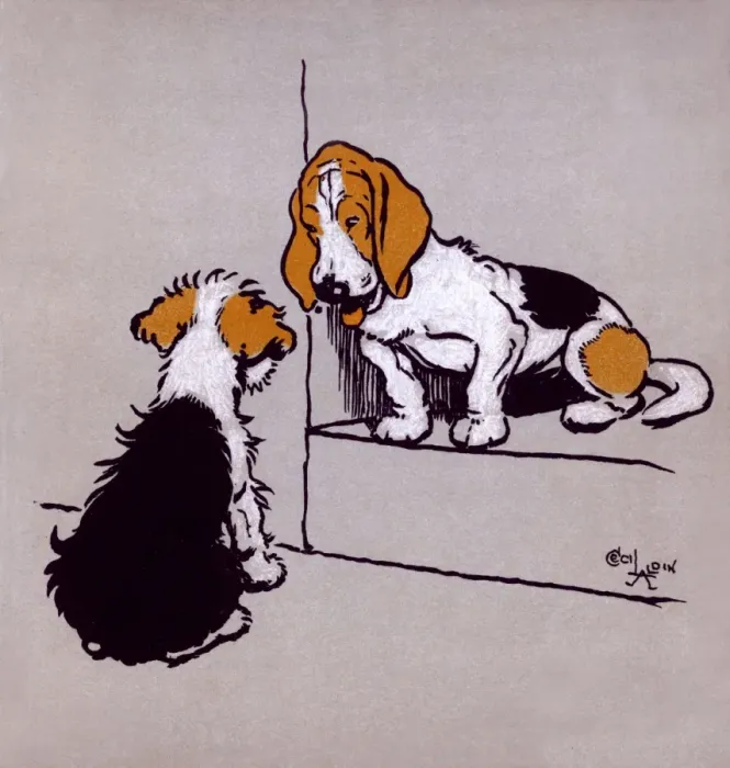 Framed Print : Illustration by Cecil Aldin, The Farmyard Puppies Framed Print : Illustration by Cecil Aldin, The Farmyard Puppies