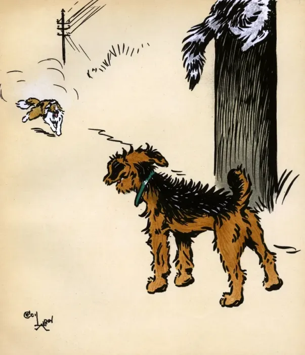 Framed Print : Illustration by Cecil Aldin, Jack and Jill