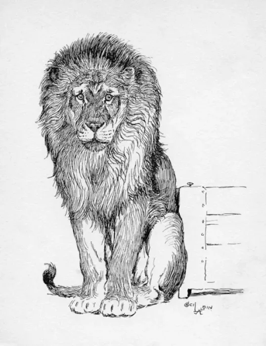 Framed Print : Illustration by Cecil Aldin, The Lion Framed Print : Illustration by Cecil Aldin, The Lion