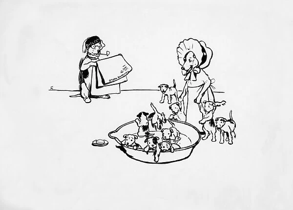 Illustration by Cecil Aldin, Ten Little Puppy Dogs