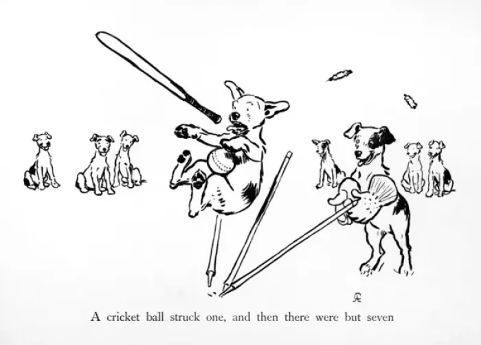 Framed Print : Illustration by Cecil Aldin, Ten Little Puppy Dogs Framed Print : Illustration by Cecil Aldin, Ten Little Puppy Dogs