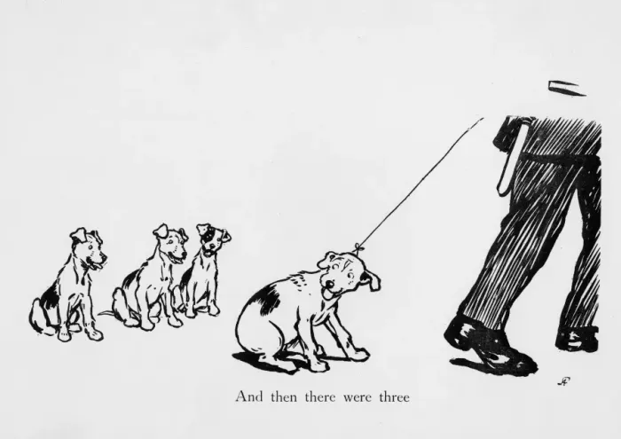 Framed Print : Illustration by Cecil Aldin, Ten Little Puppy Dogs Framed Print : Illustration by Cecil Aldin, Ten Little Puppy Dogs