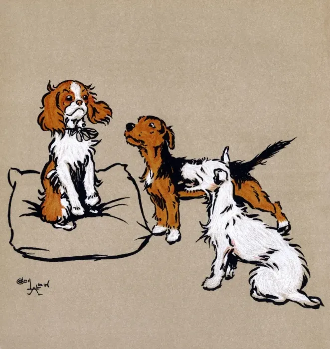 Framed Print : Illustration by Cecil Aldin, The Mongrel Puppy Book Framed Print : Illustration by Cecil Aldin, The Mongrel Puppy Book