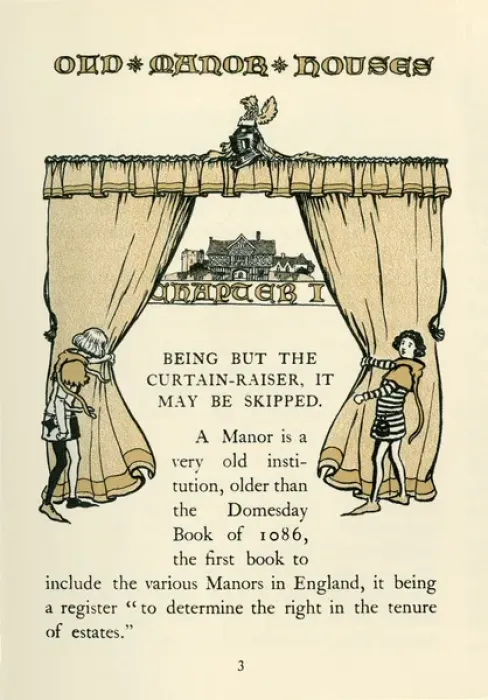 Framed Print : Illustration by Cecil Aldin, Old Manor Houses Framed Print : Illustration by Cecil Aldin, Old Manor Houses