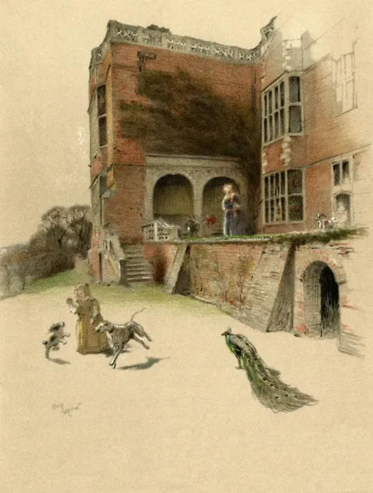 Framed Print : Illustration by Cecil Aldin, Old Manor Houses Framed Print : Illustration by Cecil Aldin, Old Manor Houses