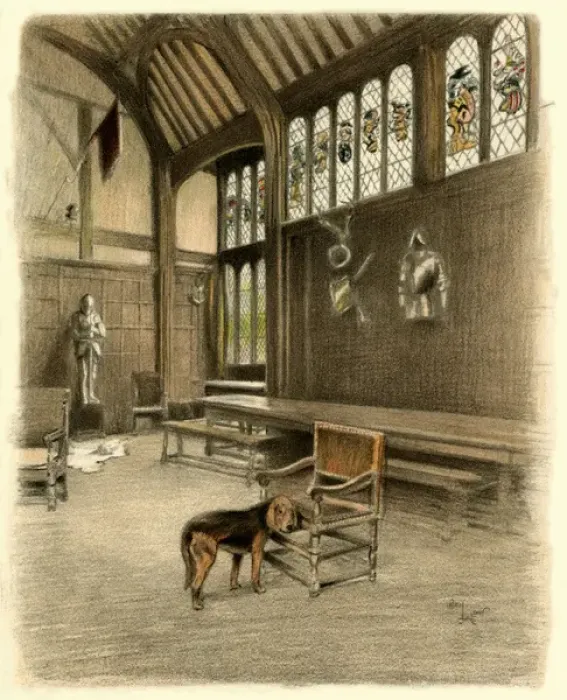 Framed Print : Illustration by Cecil Aldin, Old Manor Houses Framed Print : Illustration by Cecil Aldin, Old Manor Houses