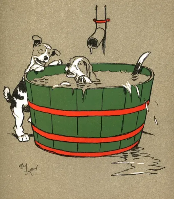 Framed Print : Illustration by Cecil Aldin, Puppy Tails Framed Print : Illustration by Cecil Aldin, Puppy Tails