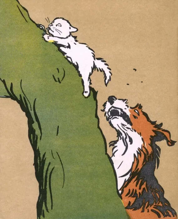 Framed Print : Illustration by Cecil Aldin, Puss Puss Framed Print : Illustration by Cecil Aldin, Puss Puss