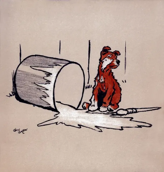 Framed Print : Illustration by Cecil Aldin, The Red Puppy Book Framed Print : Illustration by Cecil Aldin, The Red Puppy Book
