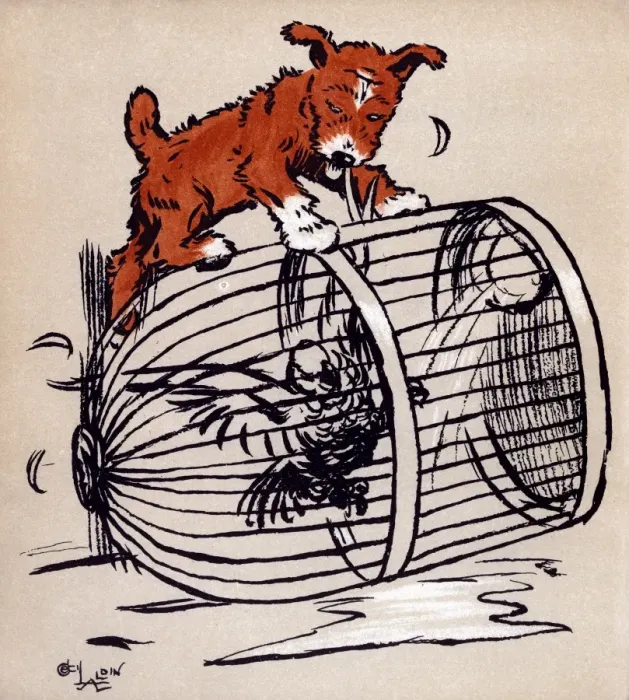 Framed Print : Illustration by Cecil Aldin, The Red Puppy Book Framed Print : Illustration by Cecil Aldin, The Red Puppy Book