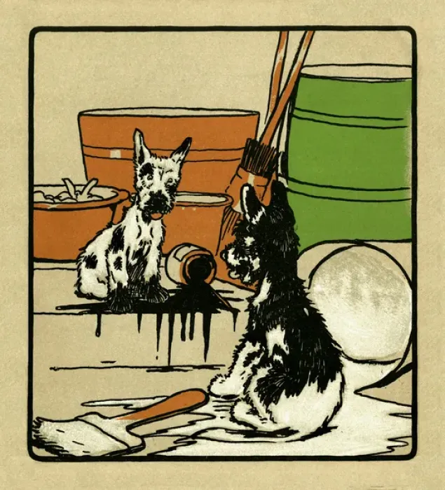 Framed Print : Illustration by Cecil Aldin, Rough and Tumble Framed Print : Illustration by Cecil Aldin, Rough and Tumble