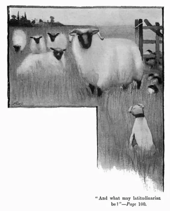 Framed Print : Illustration by Cecil Aldin, Spot meets some sheep Framed Print : Illustration by Cecil Aldin, Spot meets some sheep