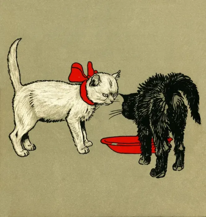 Framed Print : Illustration by Cecil Aldin, The White Kitten Book Framed Print : Illustration by Cecil Aldin, The White Kitten Book