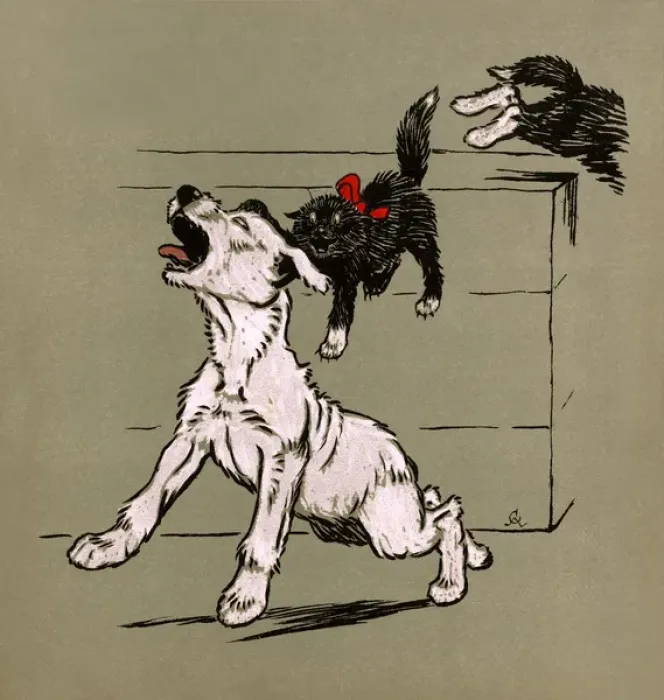 Framed Print : Illustration by Cecil Aldin, The White Puppy Book Framed Print : Illustration by Cecil Aldin, The White Puppy Book