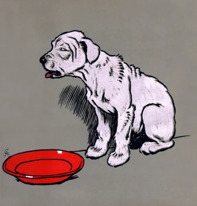 Framed Print : Illustration by Cecil Aldin, The White Puppy Book Framed Print : Illustration by Cecil Aldin, The White Puppy Book