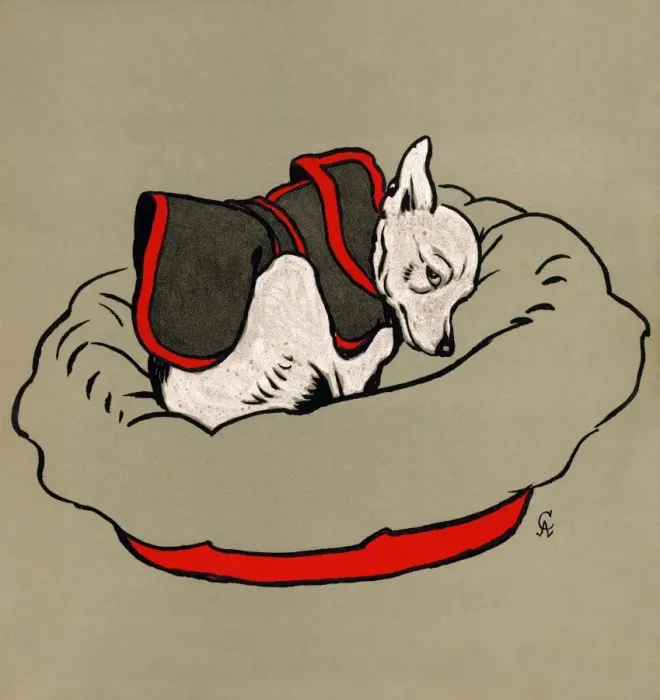 Framed Print : Illustration by Cecil Aldin, The White Puppy Book Framed Print : Illustration by Cecil Aldin, The White Puppy Book