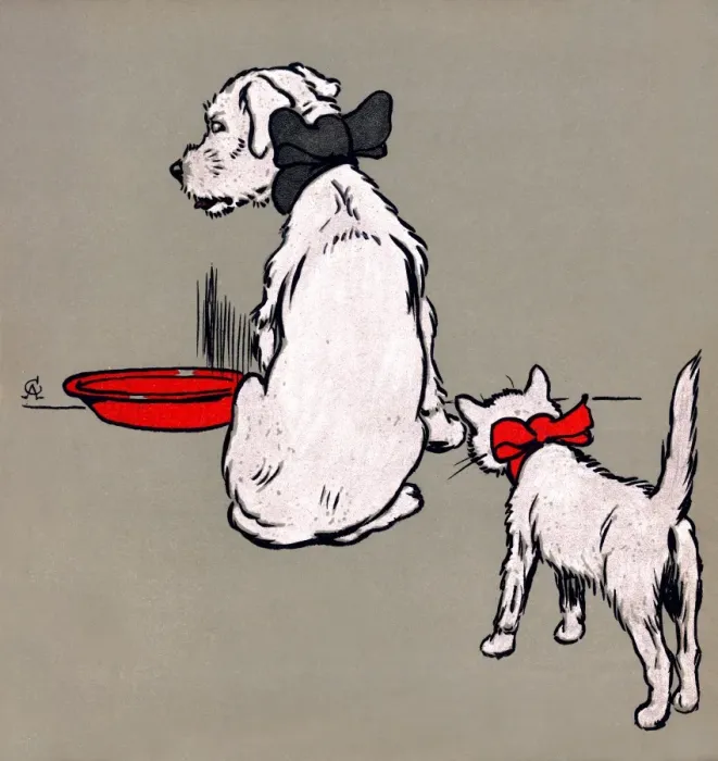 Framed Print : Illustration by Cecil Aldin, The White Puppy Book Framed Print : Illustration by Cecil Aldin, The White Puppy Book
